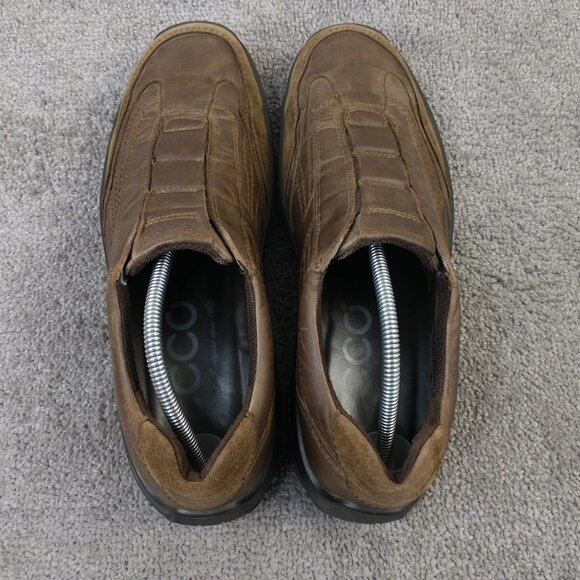 ECCO Mens Size 46 EU Slip On Loafers Brown Leather Shoes Casual Comfort - Picture 9 of 10